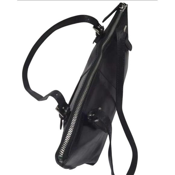 Hobo The Original Black Leather Double Handles Zip Tote Shoulder Bag - Picture 13 of 14